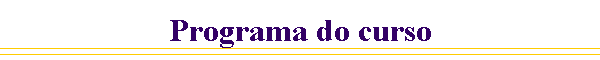 Programa do curso